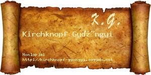 Kirchknopf Gyöngyi névjegykártya