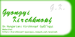 gyongyi kirchknopf business card